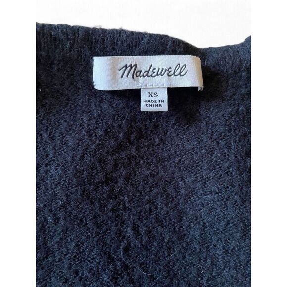 MADEWELL Woman’s Black Blend Wool Open Front Cardigan Size XS Good Condition - Picture 4 of 9